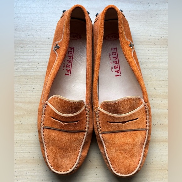 Tod’s for Ferrari Suede Driving Loafers | Burnt Orange | 36.5 EU / 6.5 US - Picture 5 of 10